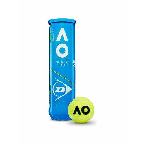 Мяч теннисный DUNLOP Australian Open, 601355, одобр. ITF, фетр, нат. резина. уп.4 шт, желтый