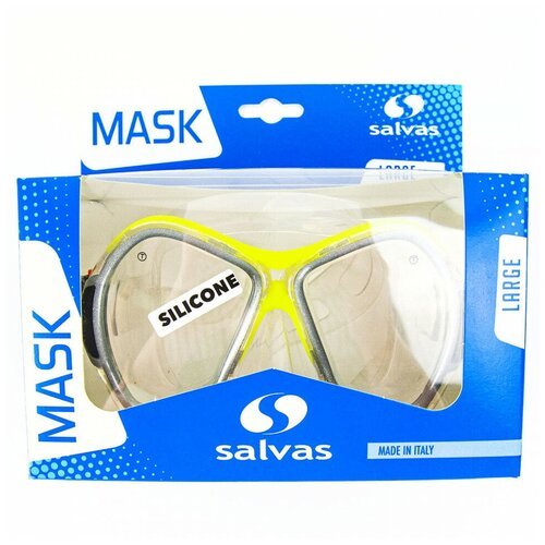 Маска для плавания 'Salvas Phoenix Mask', арт. CA520S2GYSTH, зак. стекло, силикон, р. Senior, сереб/жёлт